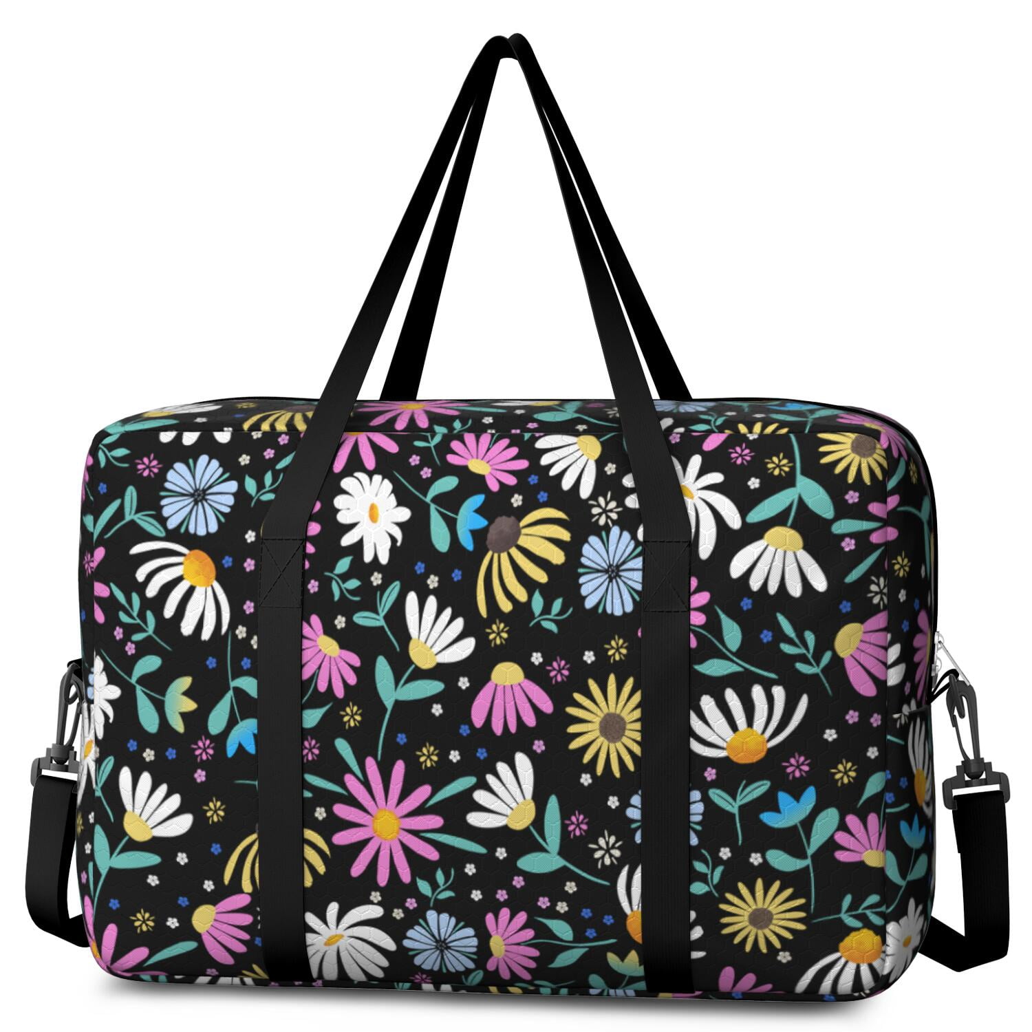 For Spirit Airlines Personal Item Bag 18x14x8 Inch, Boho Floral Weekender Travel Bag, Foldable Travel Duffel Bag Underseat Carry on Bag with Luggage Sleeve for Women and Men 30L