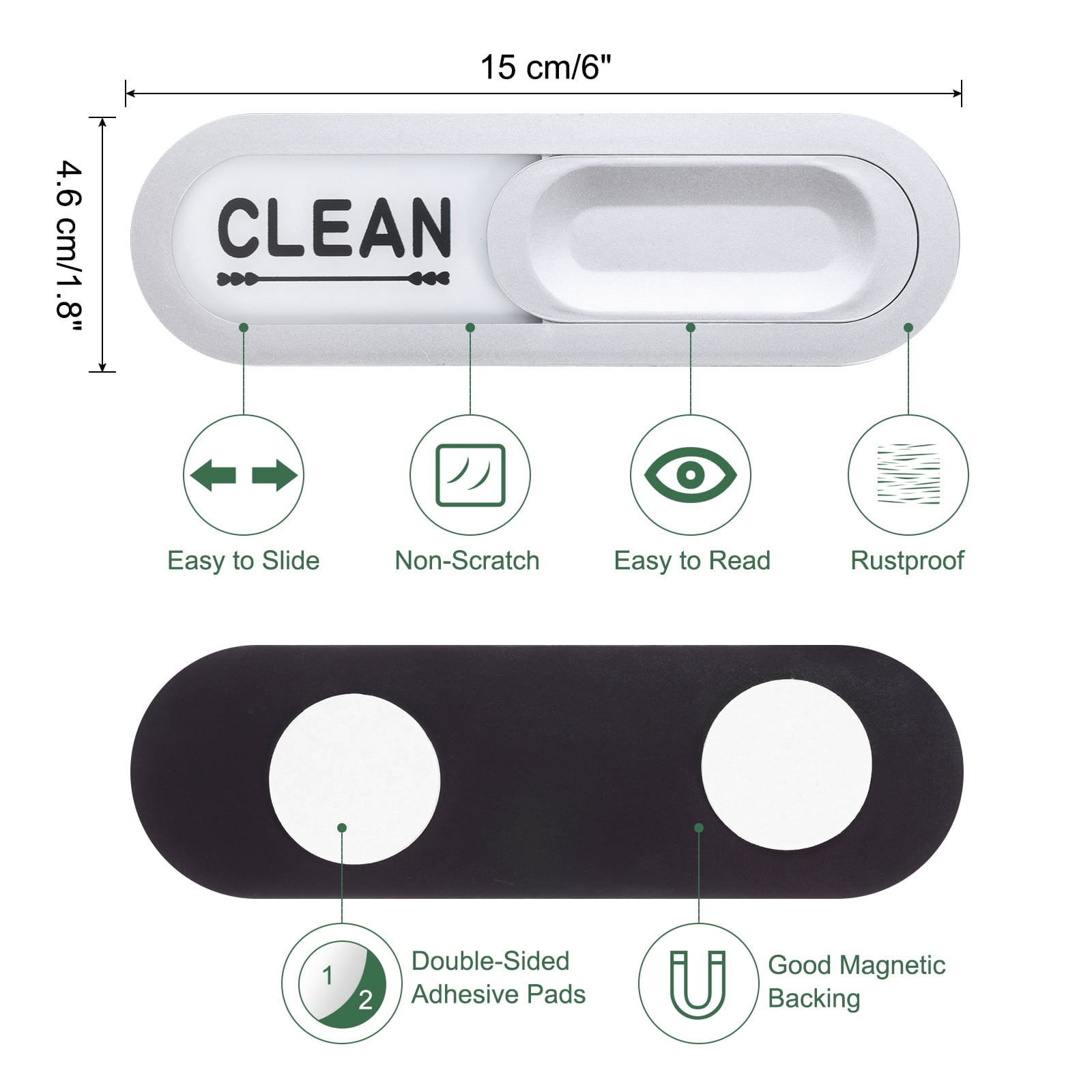 Unique Bargains Dishwasher Magnet Clean Dirty Sign Dishwasher Hotel Magnet Silver