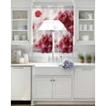 thumbnail image 4 of Red Rose Fantasy Kitchen Curtains Swag Valance and Tier Curtains Set 24 Inch Length, Elegance Floral Romantic Reflection Rod Pocket Drape Panels Pair Swag Curtain for Bathroom/Cafe/Window, 4 of 6