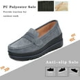 thumbnail image 6 of Ruitaoo Women's Slip On Platform Loafers Comfort Suede Wedge Shoes Low Top Moccasins Grey 40, 6 of 6