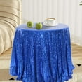 thumbnail image 2 of Beautynvta Sequin Tablecloth, 47.24''x47.24'' Round Sequin Tablecloth, Glitter Table Cover for Wedding Party Birthday Decoration, Blue, 2 of 6