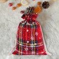 thumbnail image 4 of Colth Plaid Drawstring Bag Stocking Storage Sack Present Xmas Gift Bags Party Favors Bag, 4 of 4