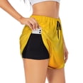 thumbnail image 2 of Bixox Women's Yellow Lemon pattern 2 in 1 Running Shorts - Lightweight Athletic Workout Gym Yoga Shorts Liner with Pockets - Medium, 2 of 7