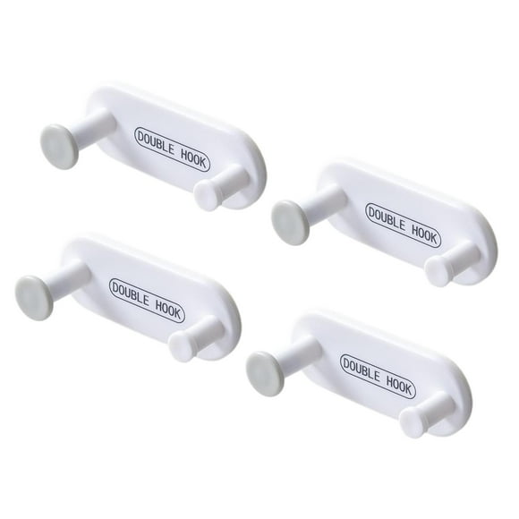 Paquete de 4 ganchos adhesivos, perchas, gancho de plástico ABS resistente a la corrosión para cocina. blanco