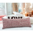 thumbnail image 2 of Ox Bay Merlot Wispy Ways Throw Pillow, Red / Cream, 14" x 36", 2 of 9