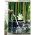 thumbnail image 2 of Fsddascl Zen Stones Water Flowing Shower Curtain Set - 54" x 78" Washable Bathtub Curtain with 12 Hooks, Floral Green Forest Waterproof Fabric Stall Shower Curtains for Bathroom/Bathtub Décor, 2 of 6