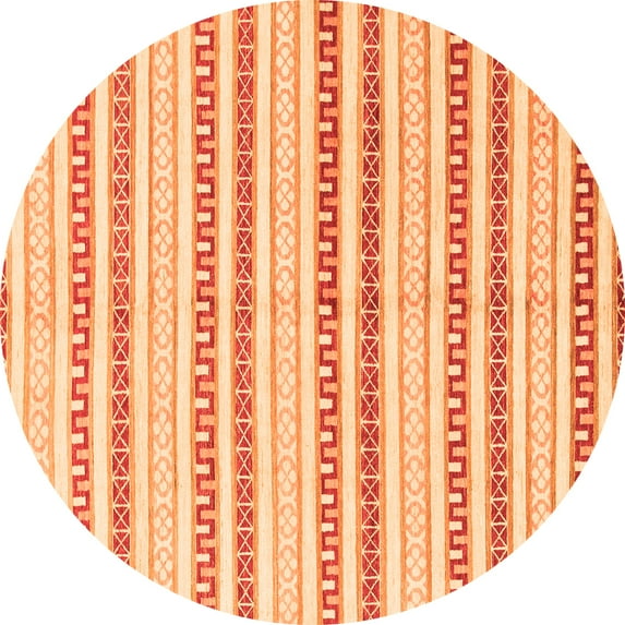 Ahgly Company Indoor Round Abstract Orange Modern Area Rugs, 4' Round