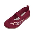thumbnail image 2 of Domuza Women's Embroidered Mesh Ballet 2026 Comfortable Casual Mary Jane Shoes for Walking Daily Outfits Wine 9（EU-42）, 2 of 6