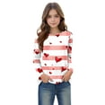 thumbnail image 7 of VKOYWKM Girls Valentine's Day Tops Long Sleeve Crew Neck Shirts Heart Print Holiday Blouses Outfit, 7 of 7