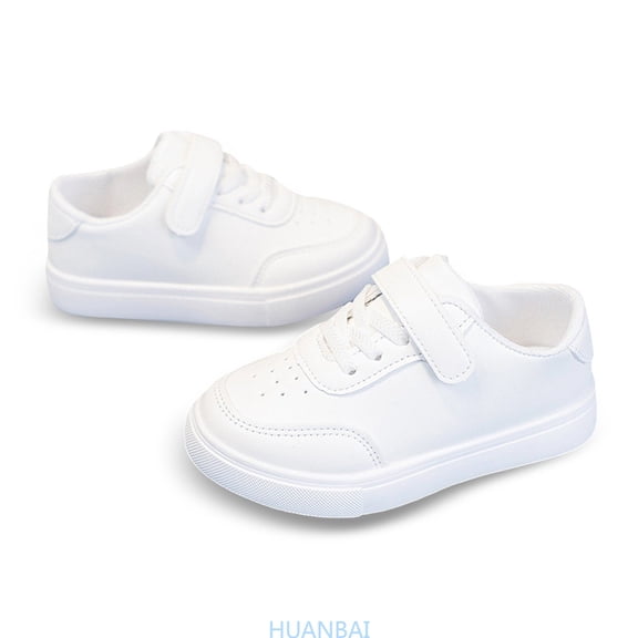 HUANBAI Breathable Barefoot Sneakers For Kids Flexible Sole Wide Toe Lightweight Athletic Shoes For Boys And Girls ,(15-18 Months White) Size ,7