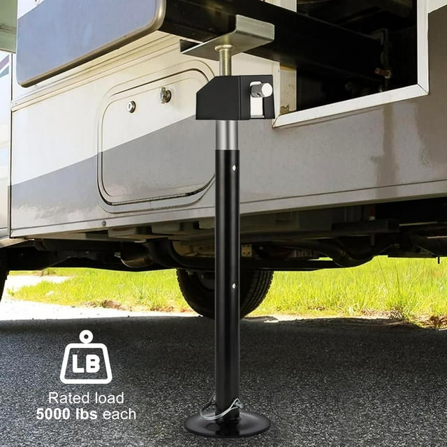 2PC RV Slide Out Support Jacks (Set of 2) - 10,000lb Heavy Duty Rv Stabilizer Jacks Support,21"-34" Quick-Lift Adjustable - Power Drill & Hand Crank Compatible for Campers,RVs