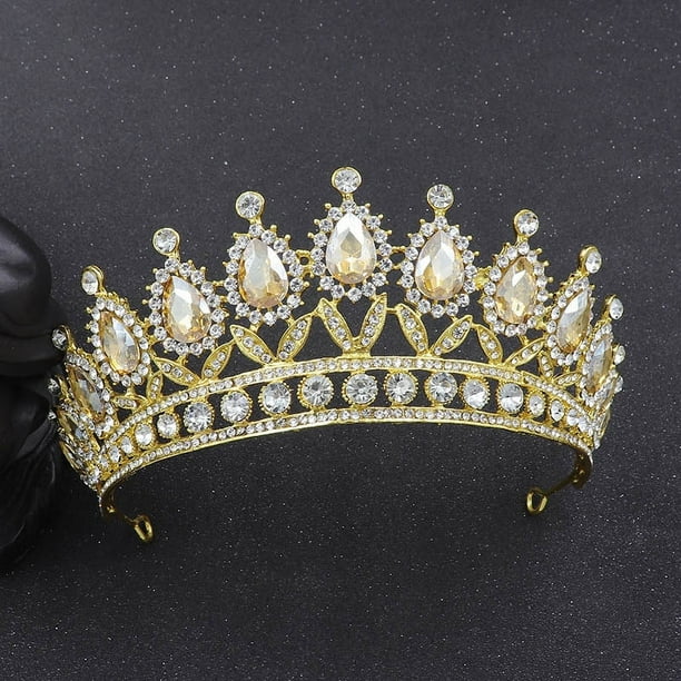 Zhuge Tiara de boda para novia, diadema de princesa, corona nupcial, joyería para el cabello con diamantes de imitación de cristal, decoración para novia, cumpleaños, graduación, boda (E)