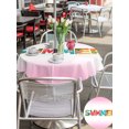 thumbnail image 6 of Outdoor Tablecloth with Umbrella Hole Zipper Summer Holiday Round Tablecloth 54" Waterproof Outside Table Cloth Gradient Pink Tropical Ocean Palm Tree Fruits Patio Table Cover Tablecloths for Picnic, 6 of 8