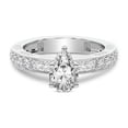 thumbnail image 3 of IGI Certified 1 Carat Pear Shape Lab Grown Diamond Engagement Ring | 14K White Gold | Regalia Milgrain Diamond Ring | FG-VS Quality Friendly Diamonds, 3 of 6