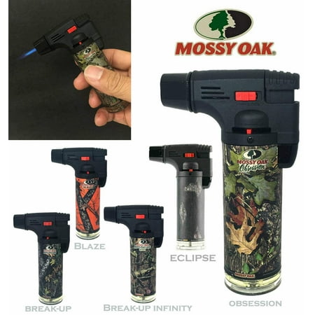 CrazyCoolBuys 5Pc Set Mossy Oak Large 4 Camo Windproof Torch Butane Lighters