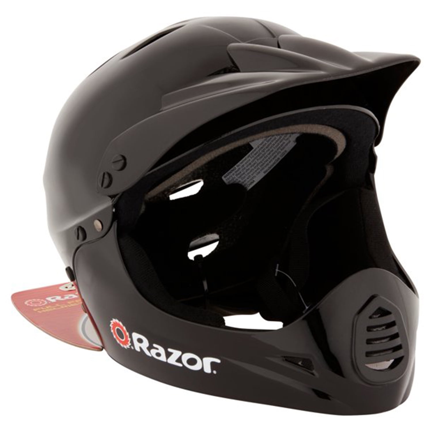 Razor Kids Youth Full Face Padded BMX Bike Bicycle Scooter Helmet Glossy Black Walmart