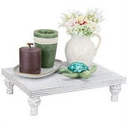Farmhouse Wooden Riser Decorative Tray - Rustic Pedestal Stand/Tray Riser for Coffee Bar Table Decor, Wooden Display Riser for Farmhouse Accent Centerpiece in Kitchen/Bathroom/Dining/Living Room