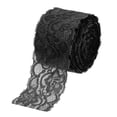 thumbnail image 1 of Unique Bargains Lace Trim 10 Yards 2 Inch Flower Elastic Lace Ribbons for Package Decoration Wedding Headbands Black, 1 of 5