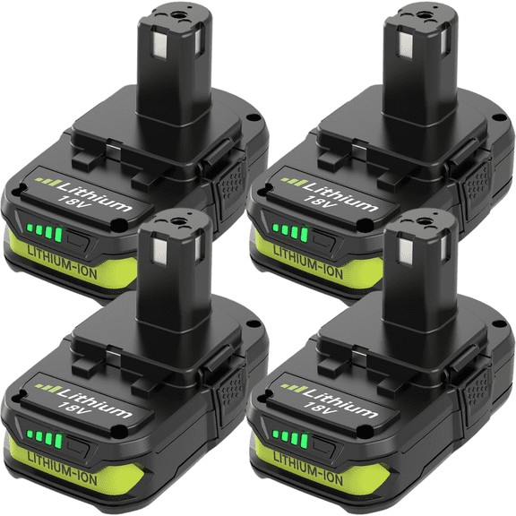 4Pack 3.6Ah Replacement for Ryobi 18V Battery Lithium Compatible with Ryobi 18 Volt Battery P102 P103 P104 P105 P106 P108 P107 P109 P190 Cordless Power Tools