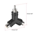 thumbnail image 3 of RCA macho a 2 RCA hembra y conector de forma Video Cable Adaptador audio estéreo Unique Bargains conectores de abrazadera eléctrica, 3 of 3