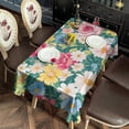 thumbnail image 5 of Pioneer Flower Floral Print Pattern Rectangle Tablecloth 60"x102",Waterproof Polyester Rectangle Table Cloth, Wipeable Spillproof Polyester Tablecloth for Dining, Camping, Indoor and Outdoor, 5 of 6