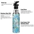 thumbnail image 3 of Water Bottles 20oz Straw Lid Wide Mouth Stainless Steel for School Sport Travel Blue Green Floral Stained Glass, 3 of 9