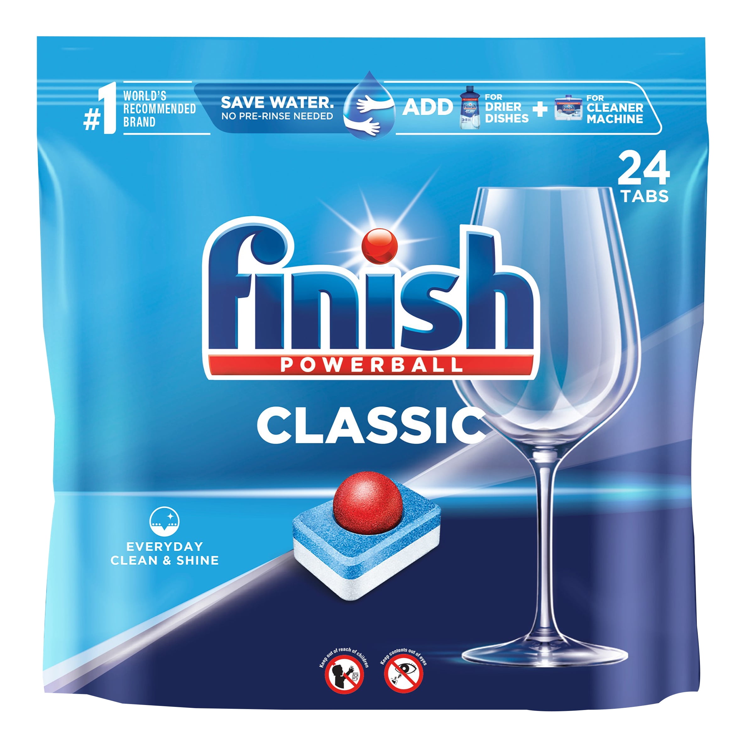 Finish Classic- 24ct - Dishwasher Detergent - Powerball - Dishwashing Tablets - Dish Tabs