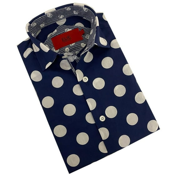 Elie Balleh Long Sleeve Navy Pokadot