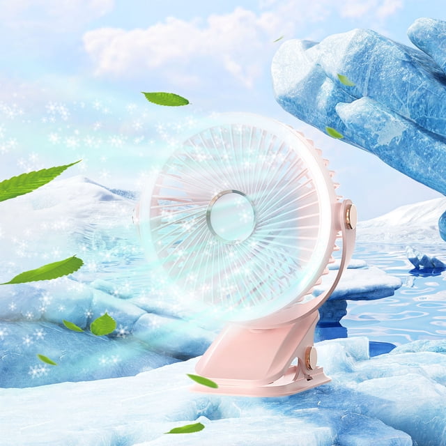 Iumwxz Handheld Fans Desktop Clip-on Handheld Small Fan 3 Speed Supplementary Night Light 720 Rotation USB Charging Wall Mount Dorm Portable 1 Pack Pink