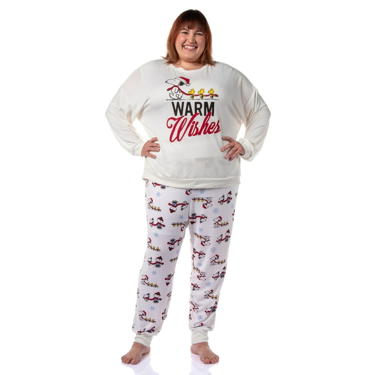 Peanuts Womens Snoopy Woodstock Warm Wishes Christmas Plus Size
