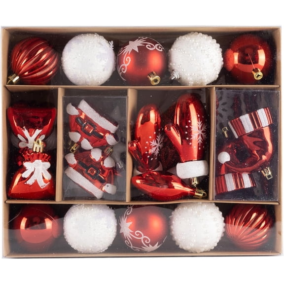 45 Pcs Christmas Ball Ornaments Set,Shatterproof Gold Ornaments for Xmas Tree,Christmas Ball Tree Hanging Ornaments for Christmas Decoration