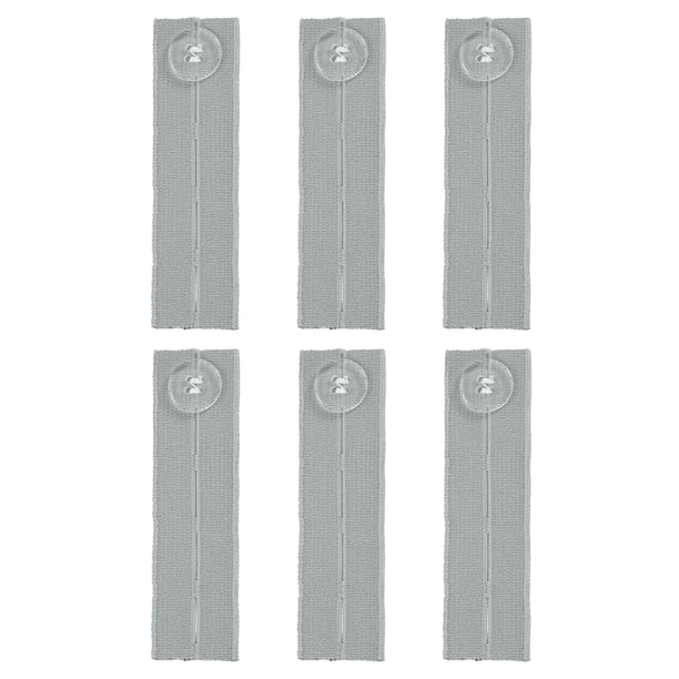 Extensores de cintura de pantalones elásticos de 6 paquetes, extensores de botón (Gris, 3.4x1pulgadas)