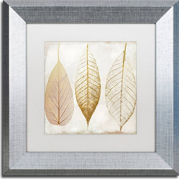 Trademark Fine Art "Fallen Gold II" Canvas Art by Color Bakery, White Matte, Silver Frame