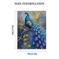 thumbnail image 2 of JEUXUS Peacock Canvas Wall Art Peacock Picture Wall Decor Purple Peacock Prints Framed Modern Artwork for Home Living Room Bedroom Bathroom, 2 of 5