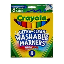 Crayola Washable Markers, Broad Line, Classic Colors, 8 Count