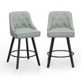thumbnail image 2 of Zimtown Modern Swivel Barstools with Back, 26" Counter Height Bar Stools Kitchen Island Dining Chairs Set of 2, Gray, 2 of 9