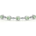 thumbnail image 3 of Gem Stone King 3.75 Cttw Green Prasiolite and Moissanite Tennis Bracelet for Women | 925 Sterling Silver | Gemstone Birthstone | Oval 7X5MM | Adjustable Bolo Bracelet for Women | Easy-On Easy-Off, 3 of 6