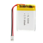AKZYTUE 3.7V 600mAh Battery 503040 Lithium Polymer Ion Rechargeable Li-ion Li-Po Battery with 2P PH 2.0mm Pitch Connector