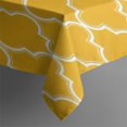 thumbnail image 4 of Yellow Geometric Quatrefoil Pattern Rectangle Tablecloth 60"x120",Waterproof Polyester Rectangle Table Cloth, Wipeable Spillproof Polyester Tablecloth for Dining, Camping, Indoor and Outdoor, 4 of 6