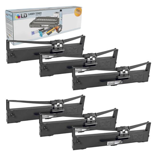 LD 6 Pack ERC-30B Comp Black Ribbon for Epson Printer