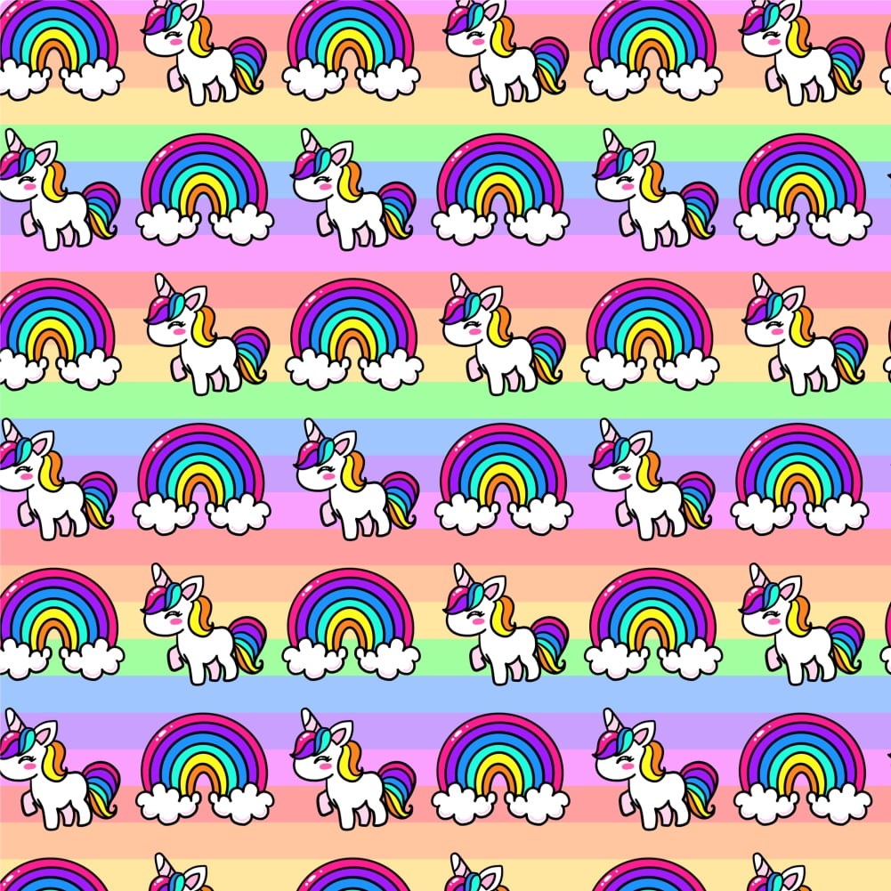 Cute Kawaii Rainbow Unicorn Pattern Premium Roll Gift Wrap Wrapping Paper