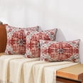 thumbnail image 4 of Boho Pillow Covers 18x18 Inch Square Set of 2, Christmas Red Throw Pillows for Couch Sofa Furniture, Velvet Farmhouse Decorative Pillows Carpet Pattern Ethnic Design Pillowcase for Bed Bench, 4 of 6