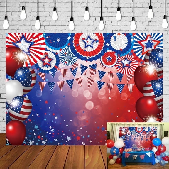 6x4FT American Soldier Backdrop USA Flag Outdoor Banner Happy 4th of July Backdrop Veterans Day Background American Memorial Day Patriotic Backdrop for Holiday Indoor Outdoor Party Decor Supplies