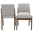 thumbnail image 3 of Noble House Strong Caldwell Dining Chair Set, Boucle Upholstery with Solid Wood Frame, Set of 2, Light Grey, 3 of 11