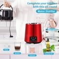 thumbnail image 4 of BENTISM Water Distiller, 1 L/H, 4L Distilled Water Maker w/ 0-99 H Timing, 750W Countertop Water Purifier w/Dual Temp Display, Glass Carafe Cleaning Powder 3 Carbon Packs Equipped, Red, 4 of 10