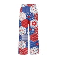 thumbnail image 5 of 250 Years Pants for Women 1776-2026 USA Flag Print Wide Leg Pants Elastic High Waist Loose Fit Sleepwear Lounge Pants with Pocket, #01 Multicolor, M, 5 of 5