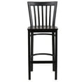 thumbnail image 6 of BizChair Black School House Back Metal Restaurant Barstool - Walnut Wood Seat, 6 of 7