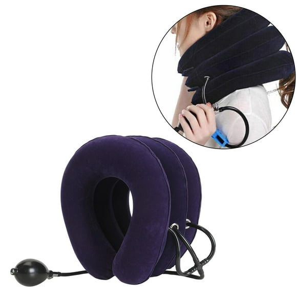 Dispositivo de del cuello cervical Camilla inflable para el cuello transpirable fácil de utilizar Tres tubos ajustables, - morado Morado oscuro