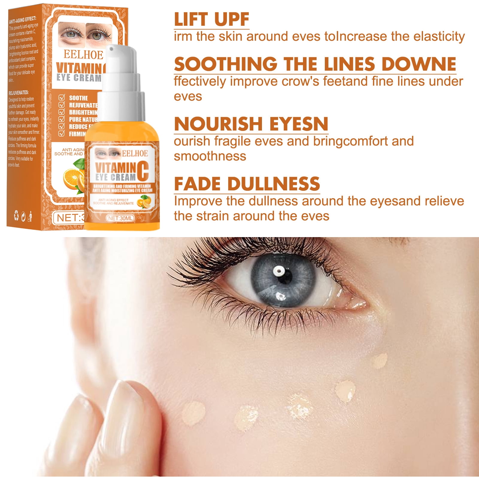 Vitamin C Brightening Eye Cream to Help Reduce Dark Circles