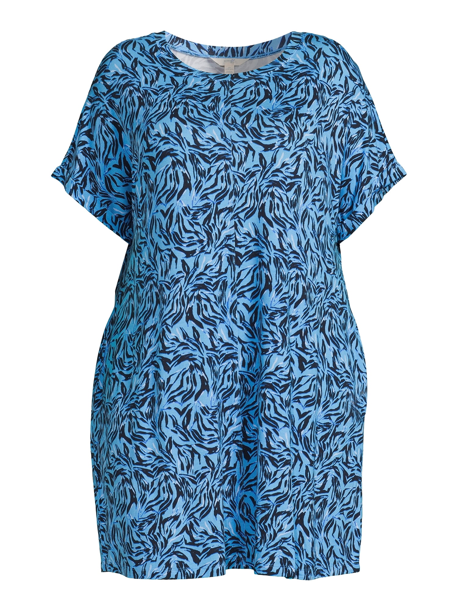 Terra & Sky Relaxed Fit Knee Length T-Shirt Dress (Women's Plus Size), Size 3X